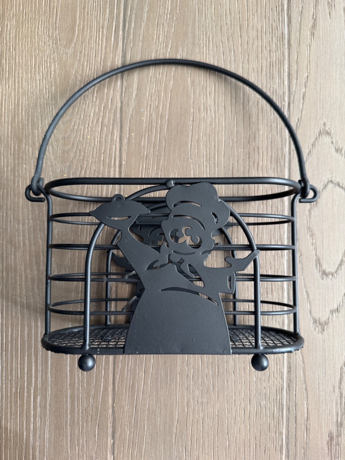 Utensil 3-Compartment Metal Basket W/Handle Chef