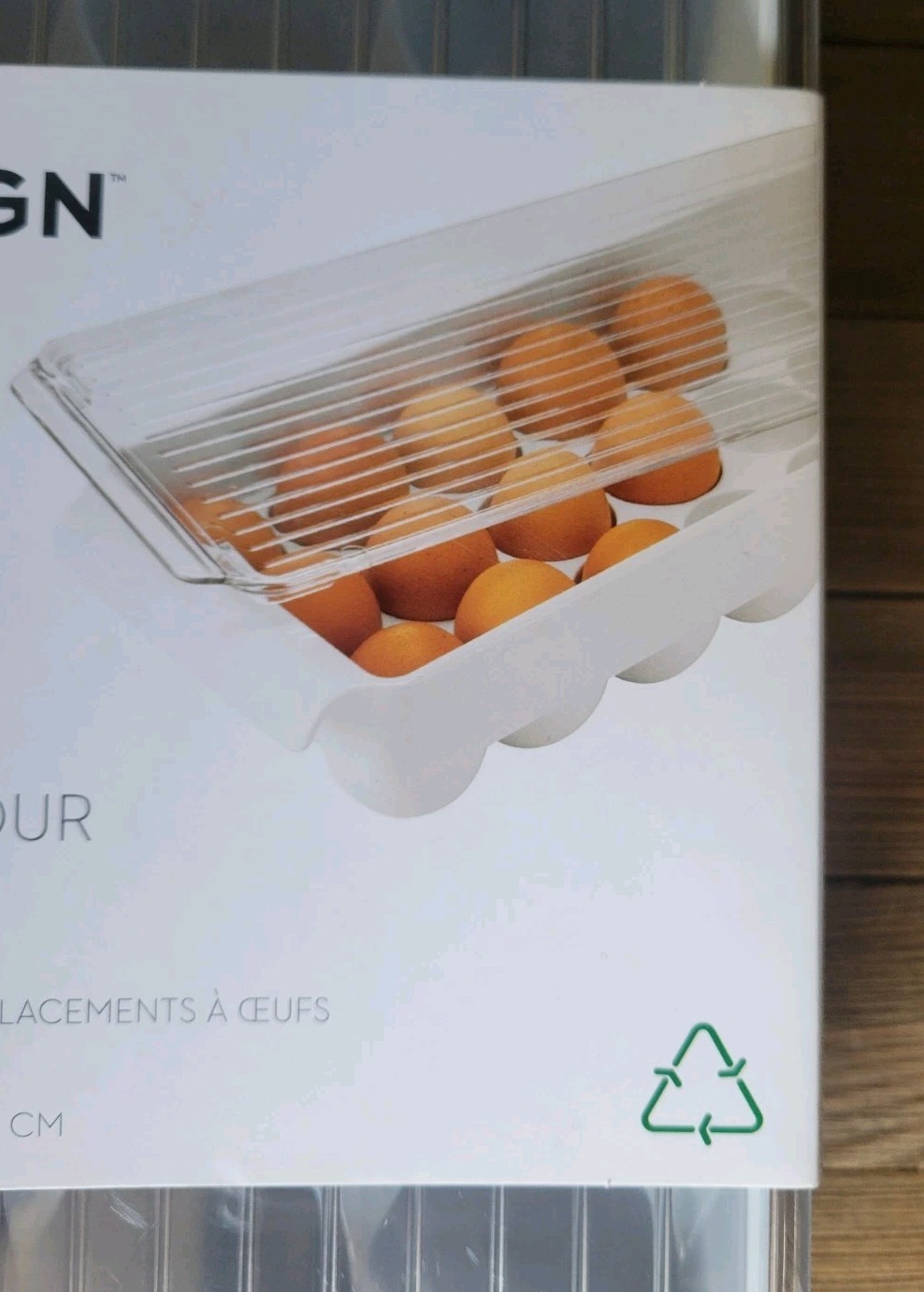 Refrigerator Organizer Clear Egg Holder & Acrylic Lid Storage Container Holds 21