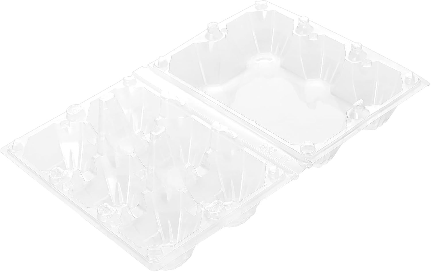 100 PCS 6 Grids Plastic Egg Cartons, Clear, 14.8 x 10.2 x 6.2 cm, Egg Storage…