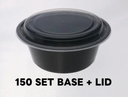 37 oz Heavy Duty Round Plastic Container 150 Set
