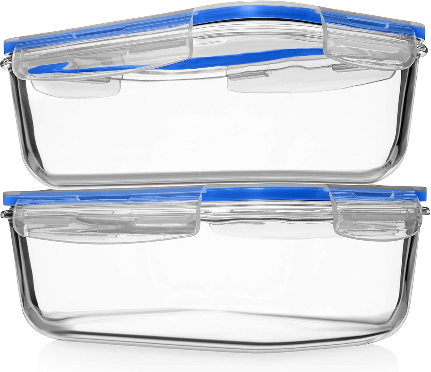 8 Cups/ 63 Oz 4 Piece 2 containers 2 Lids Large Glass Food Storage/ Baking