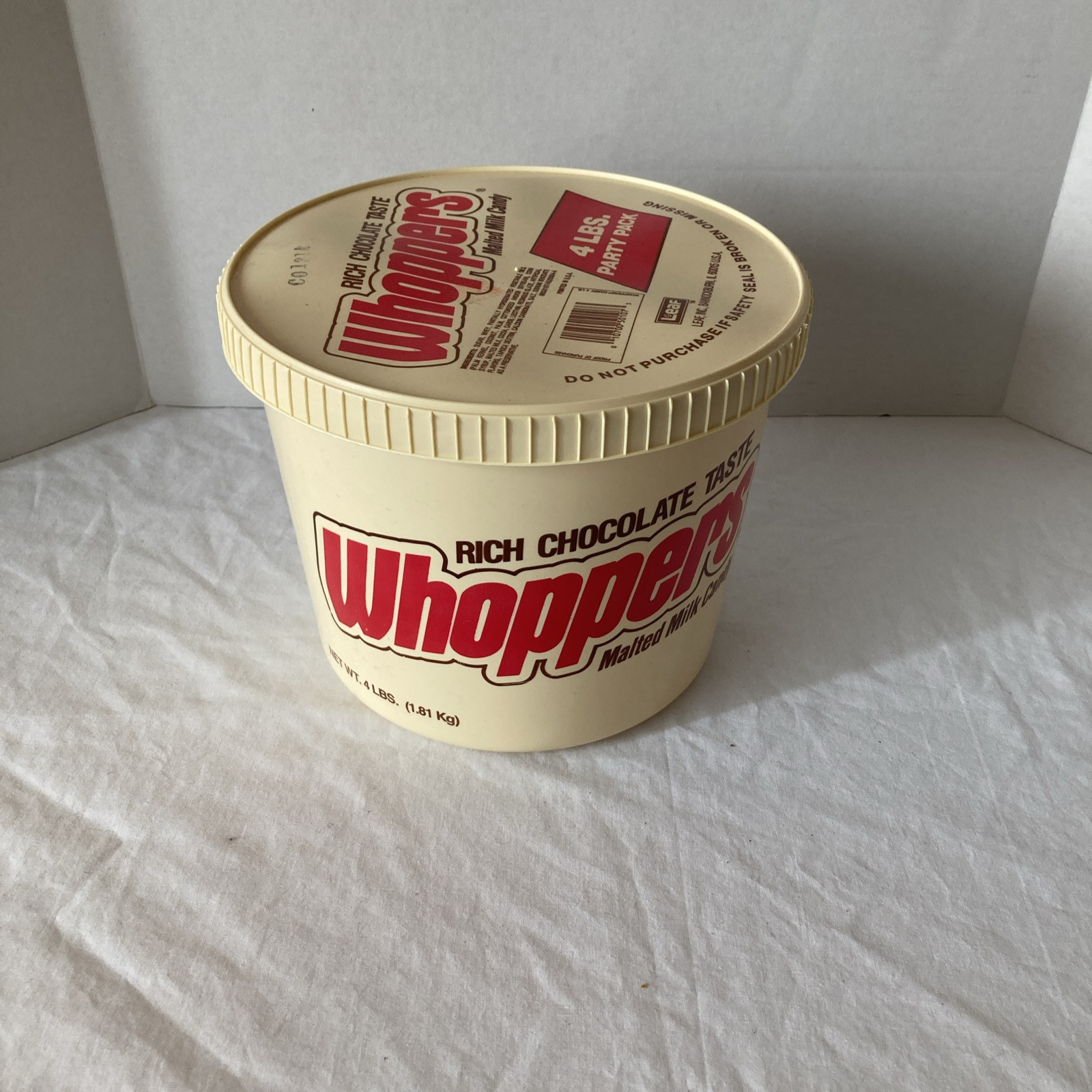 1986 Whoppers (4lb Plastic Tub w/ lid) (EMPTY)