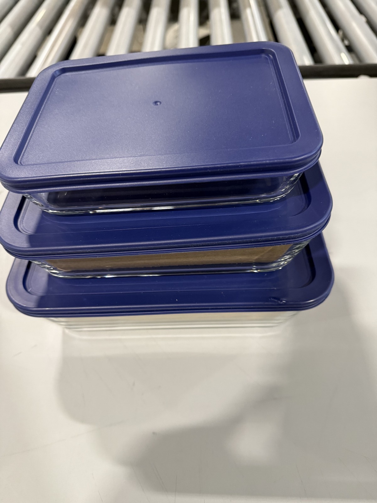 DURA CULINA 3 PIECE SET GLASS FOOD STORAGE WITH LID, BOROSILICATE GLASS – BLUE
