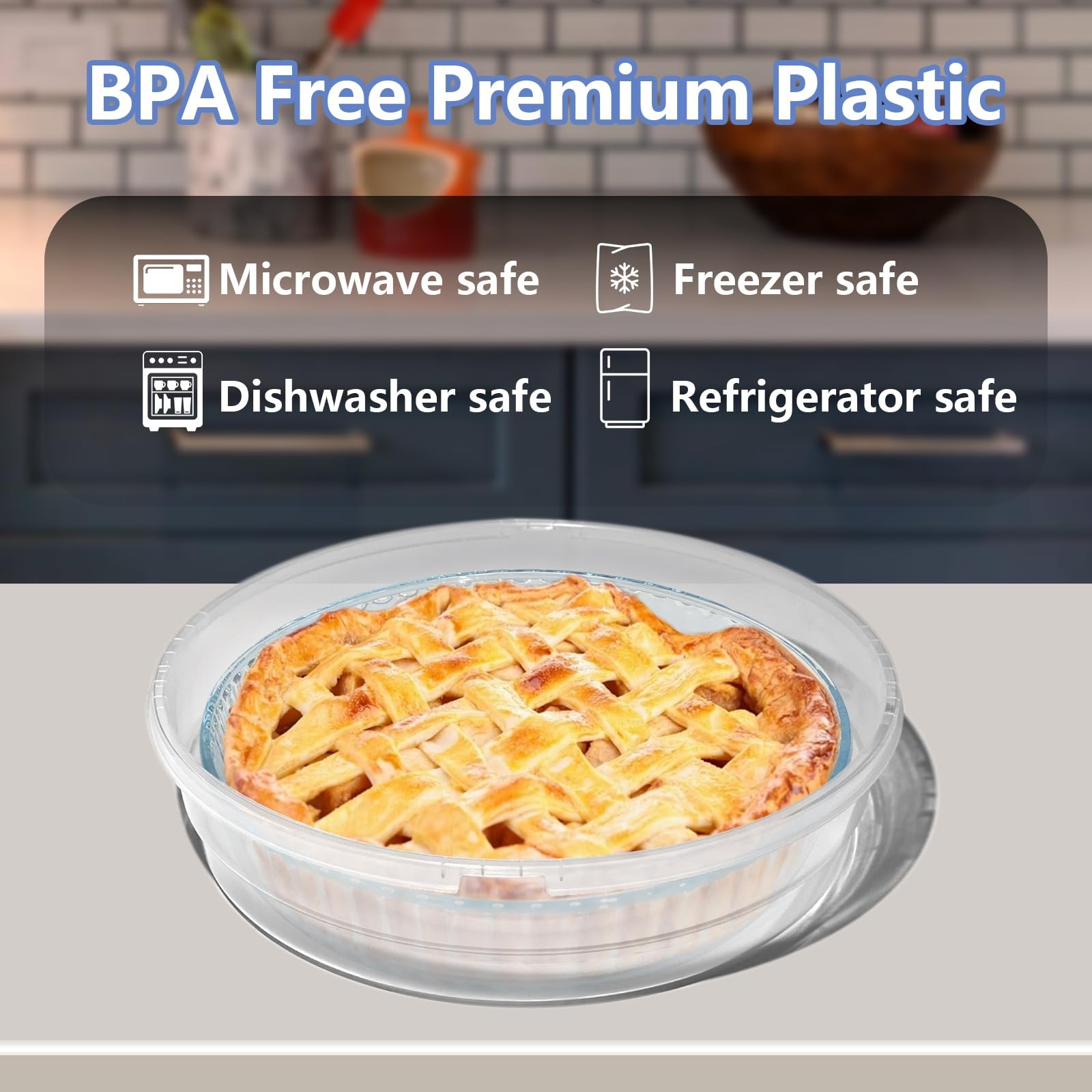 Arineng 2 pack pie carrier with lid and 2 carriers + insulated bag, Grey