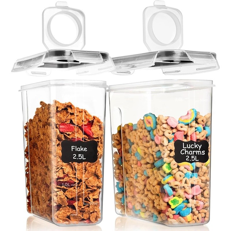 Airtight Food Storage Containers Cereal Holders BPA Free Kitchen Organizers New