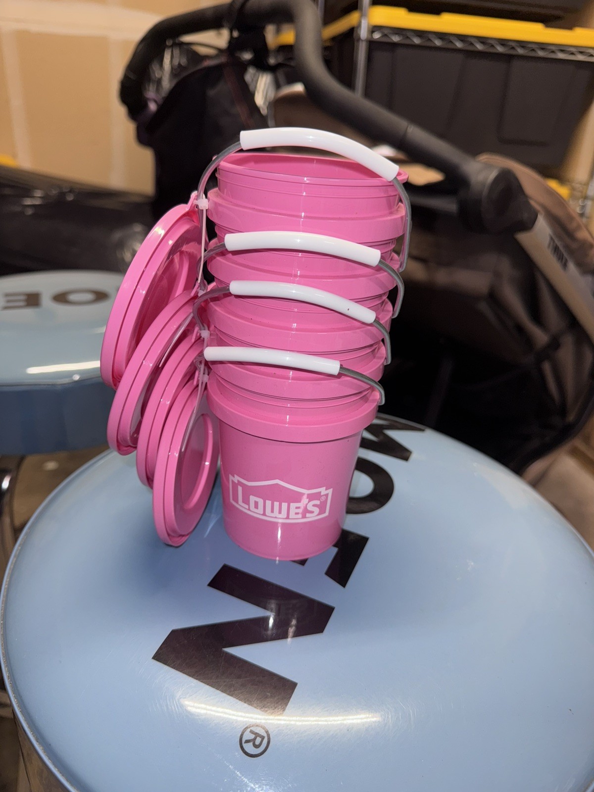 Lowe’s Mini Bucket Pink w/ Lid RARE