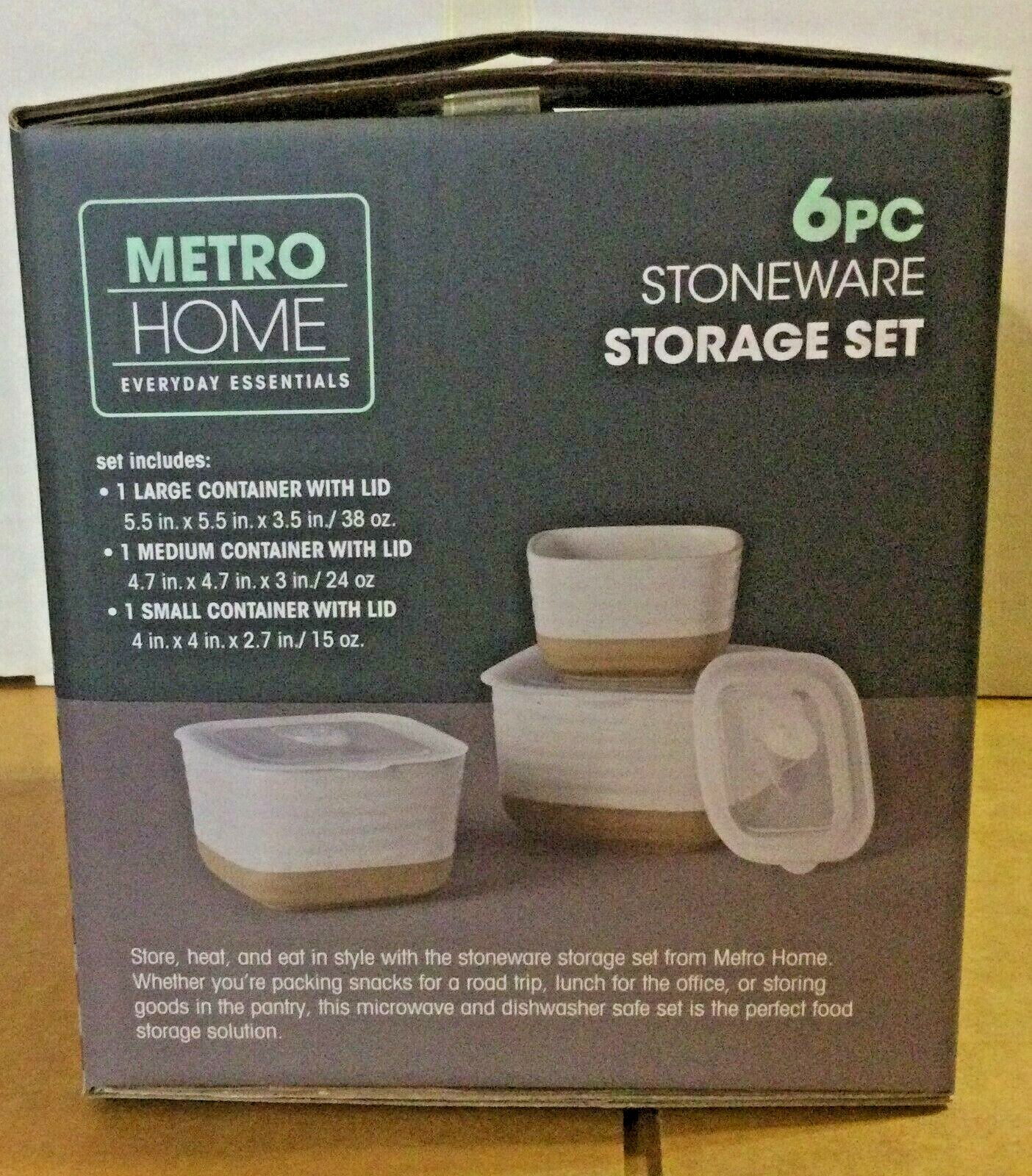 Metro Home Everyday Essentials 6 pcs Stoneware Storage Set NEW