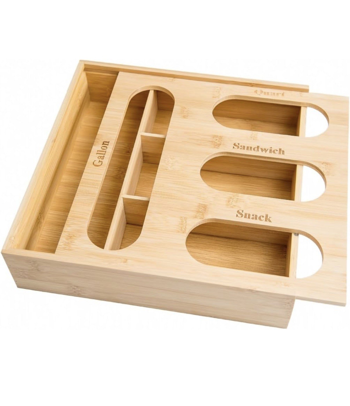 Better Homes Bamboo resealable bag organizer for drawer, storage bag organizer