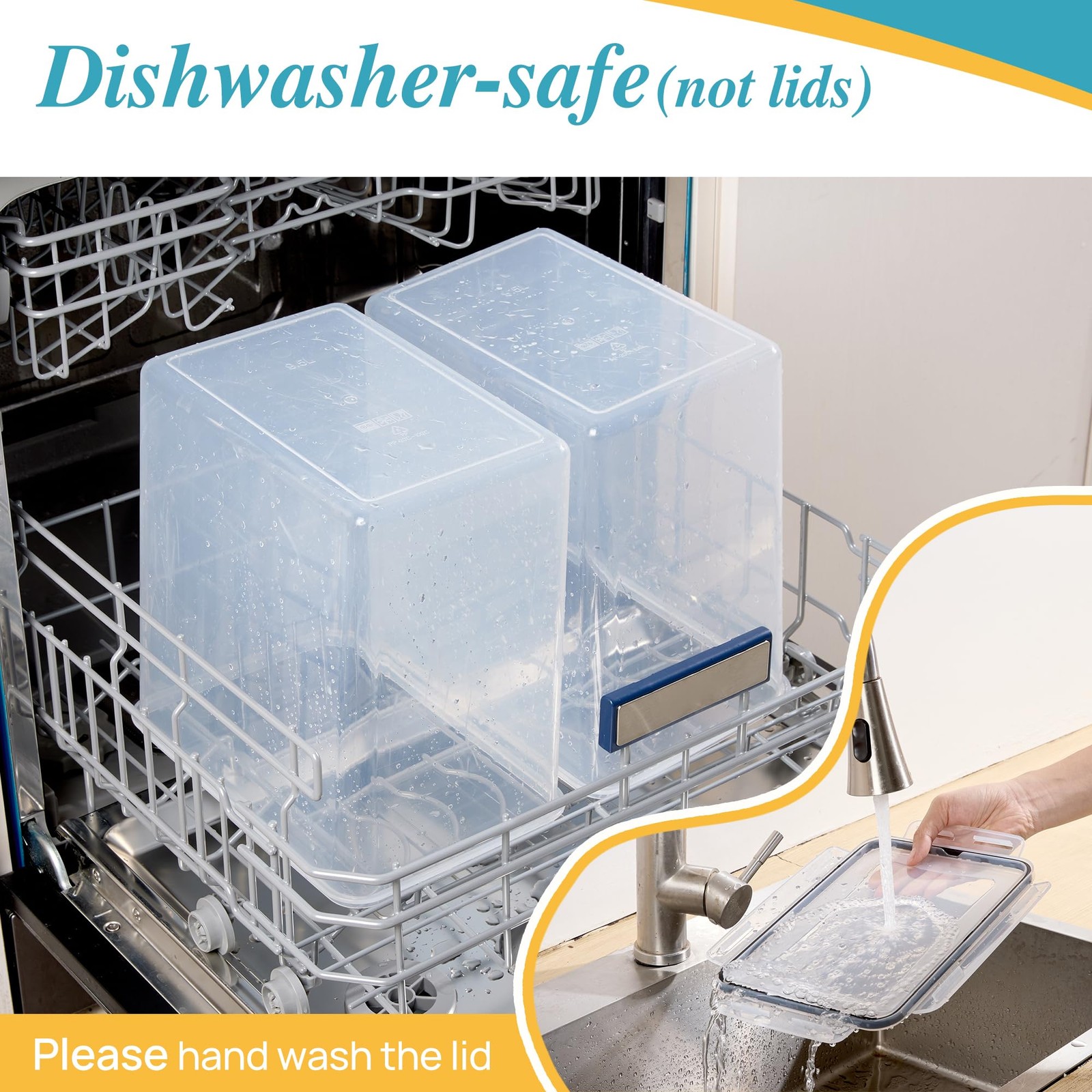 Vtopmart 2 Pack 9.5L Airtight Flour Storage Containers, BPA Free Black