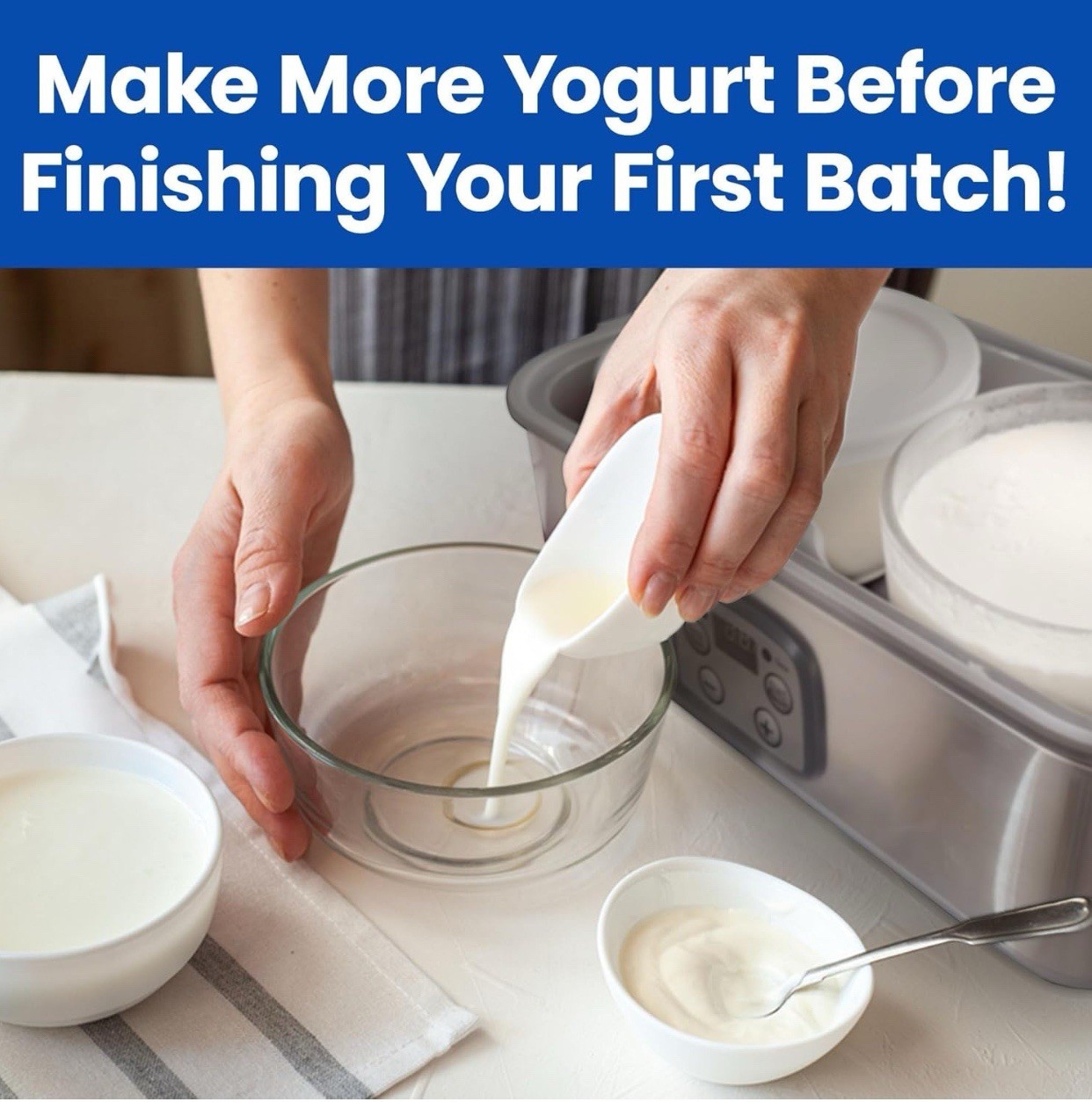 Ultimate Yogurt Containers 2 Pack – Make More Yogurt with 1-Quart Glass Conta…