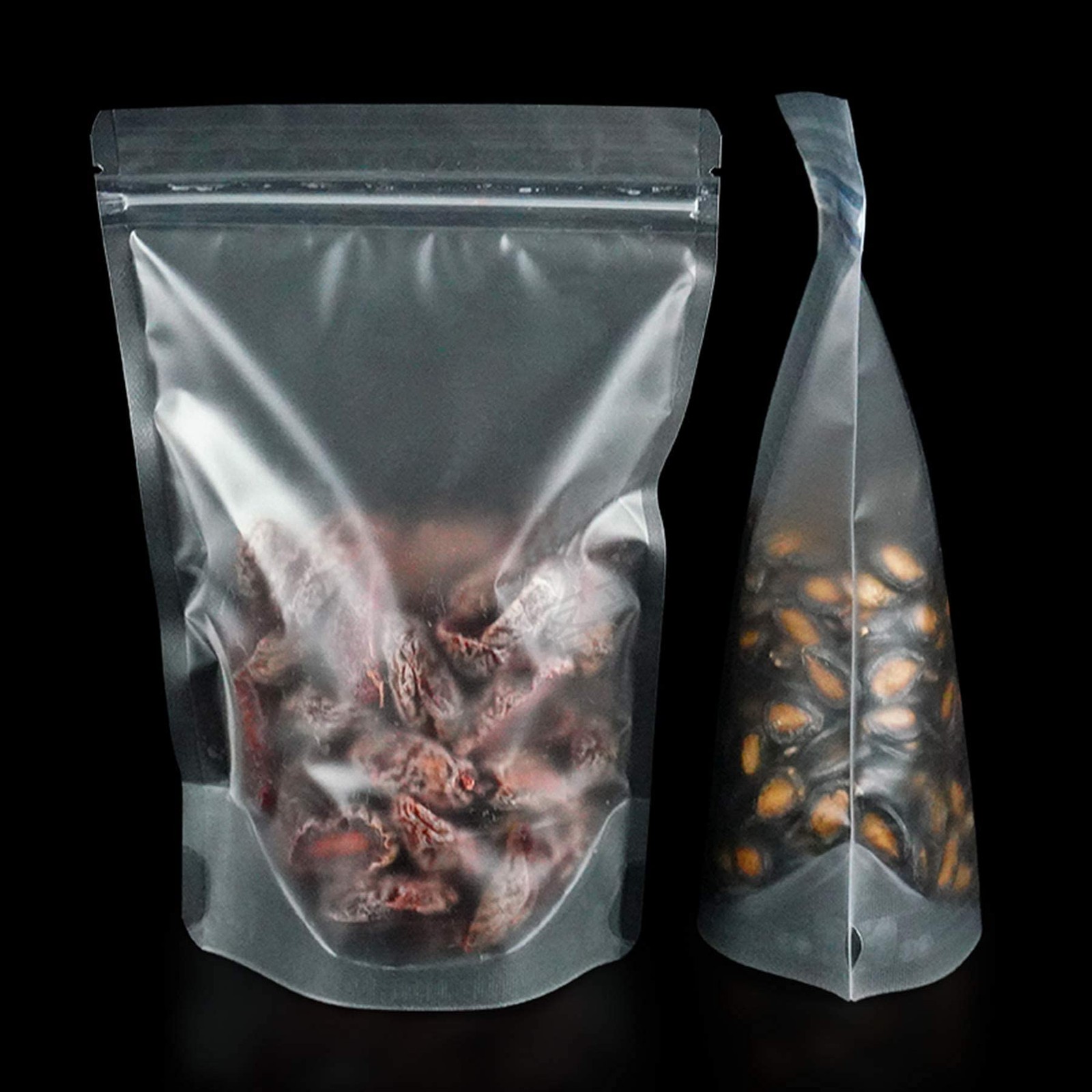 100 Pack 3.5×5.1 Inch Resealable Stand Up Bags Matte Clear Zipper Lock Heat Seal