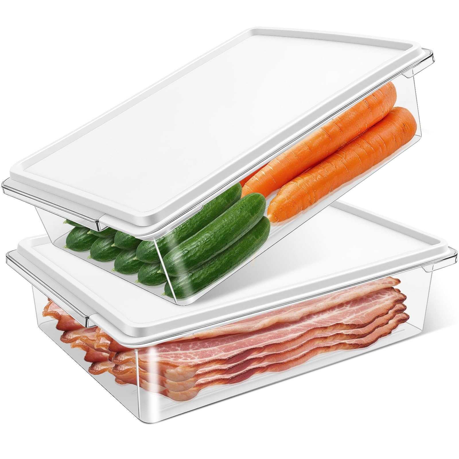 Hermundeau Deli storage containers with lids,bacon storage container for frid…