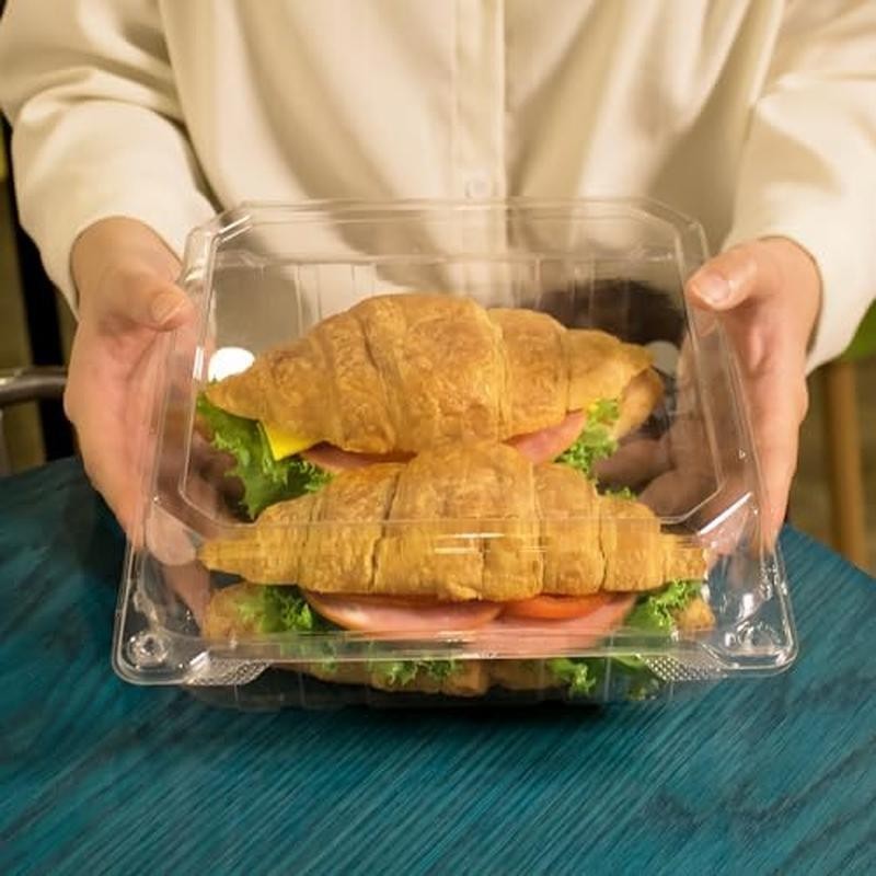 Clear Hinged Clamshell Food Containers Durable Stackable To-Go Boxes 200 Pack US