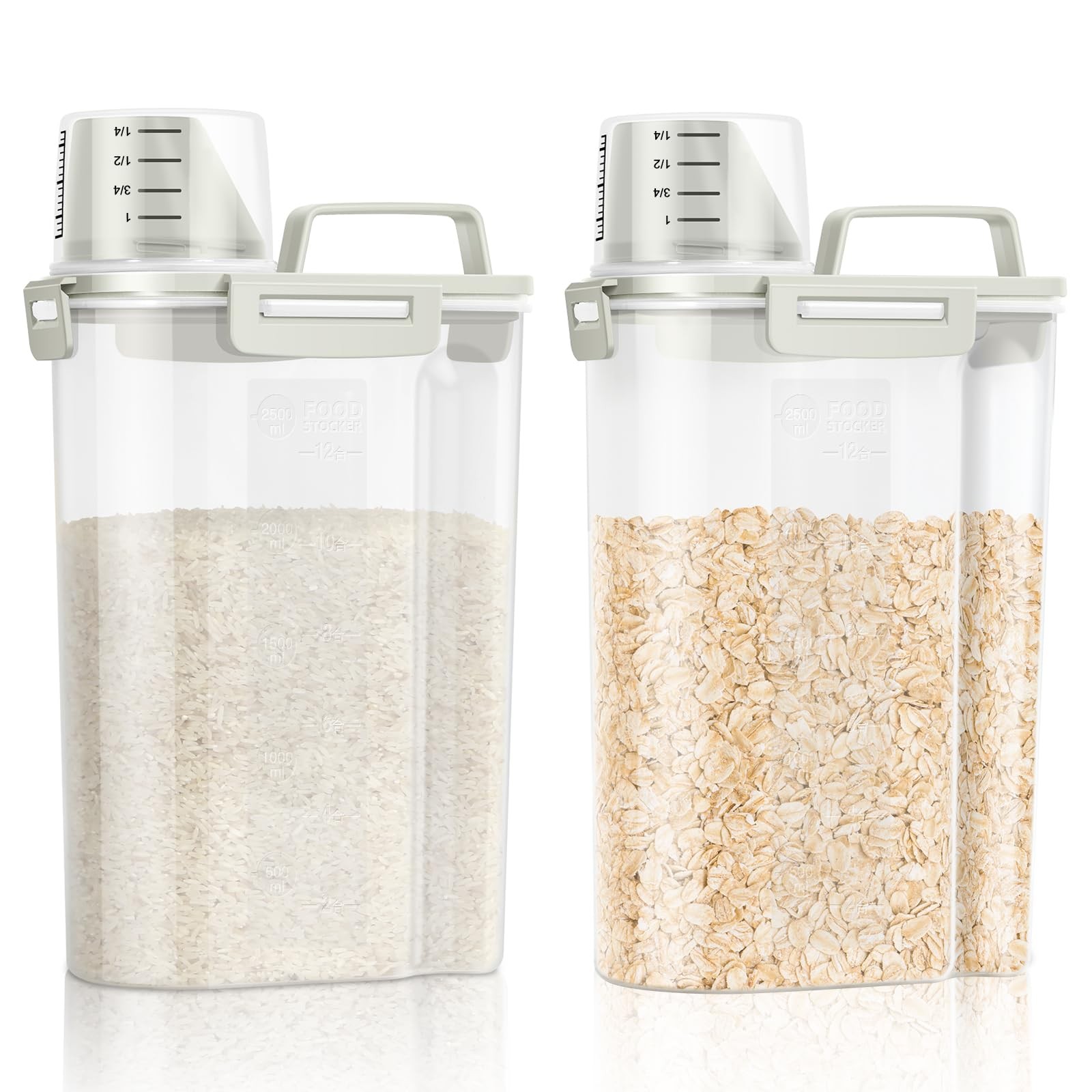 Airtight Rice Storage Container, 3.28Qt Cereal Dry Food Flour and Sugar Bin, …