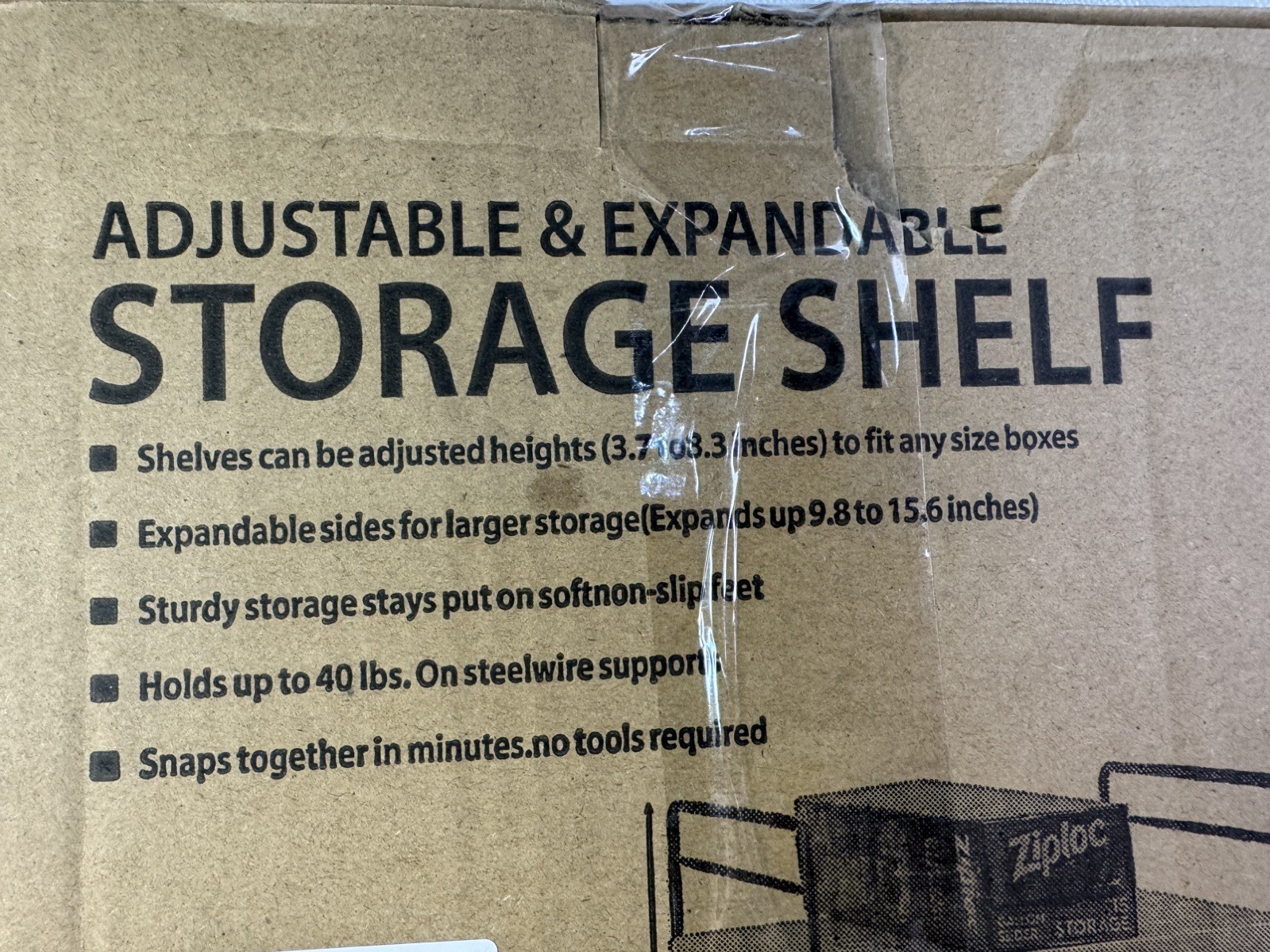 Foil Plastic Wrap Organizer 2 pk Expandable Kitchen Pantry Storage Height NIB