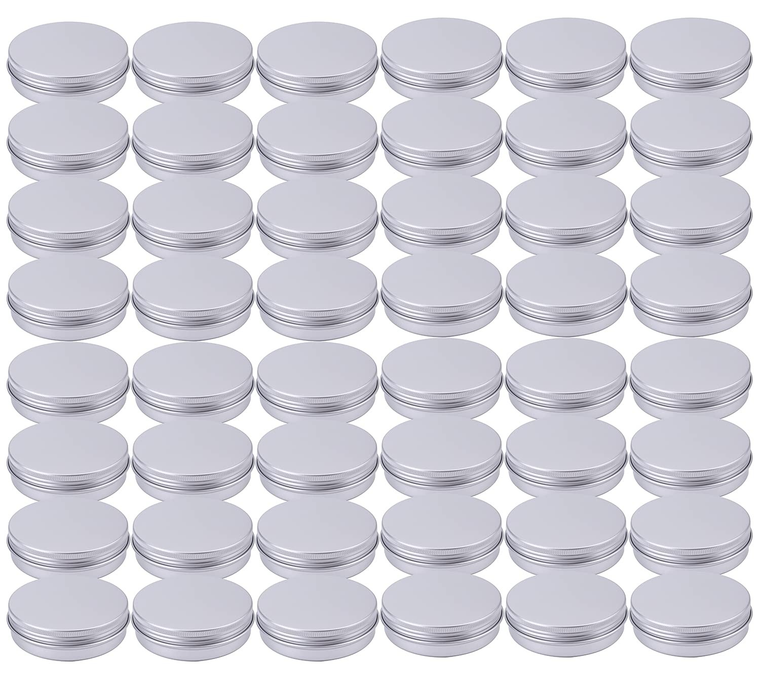 Tosnail 48 Pack 4 oz Round Tins with Screw Lids Aluminum Empty Tins Metal Storag
