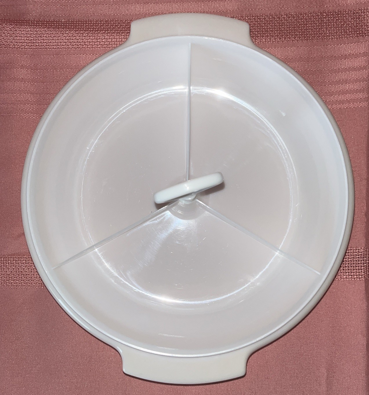Vintage Tupperware Suzette Divided Plate 608 Lid 229 & Holder White