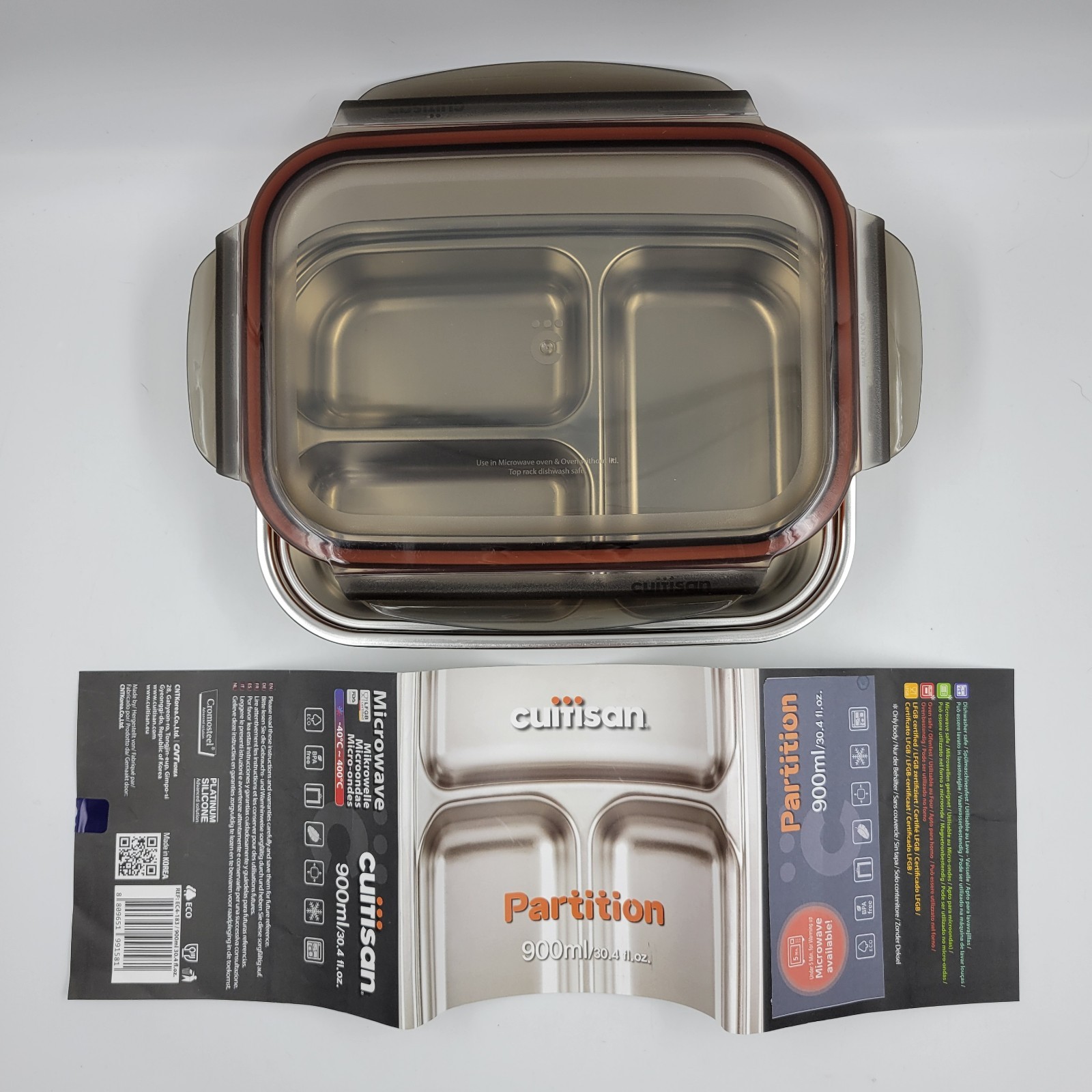 Cuitisan Cromosteel Stainless Steel Microwave Safe Metal Food Container 900ml