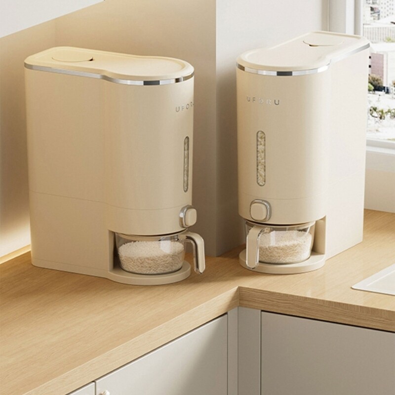 Push Type Rice Dispenser Sealed Design Dispenser Cereal Dispenser Rice