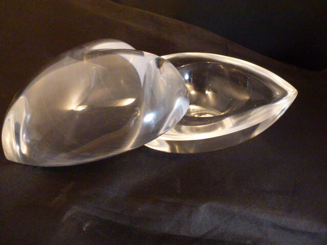 Lucite Acrylic Heart BOWL / BOX Candy DISH MID CENTURY MODERN VALENTINES