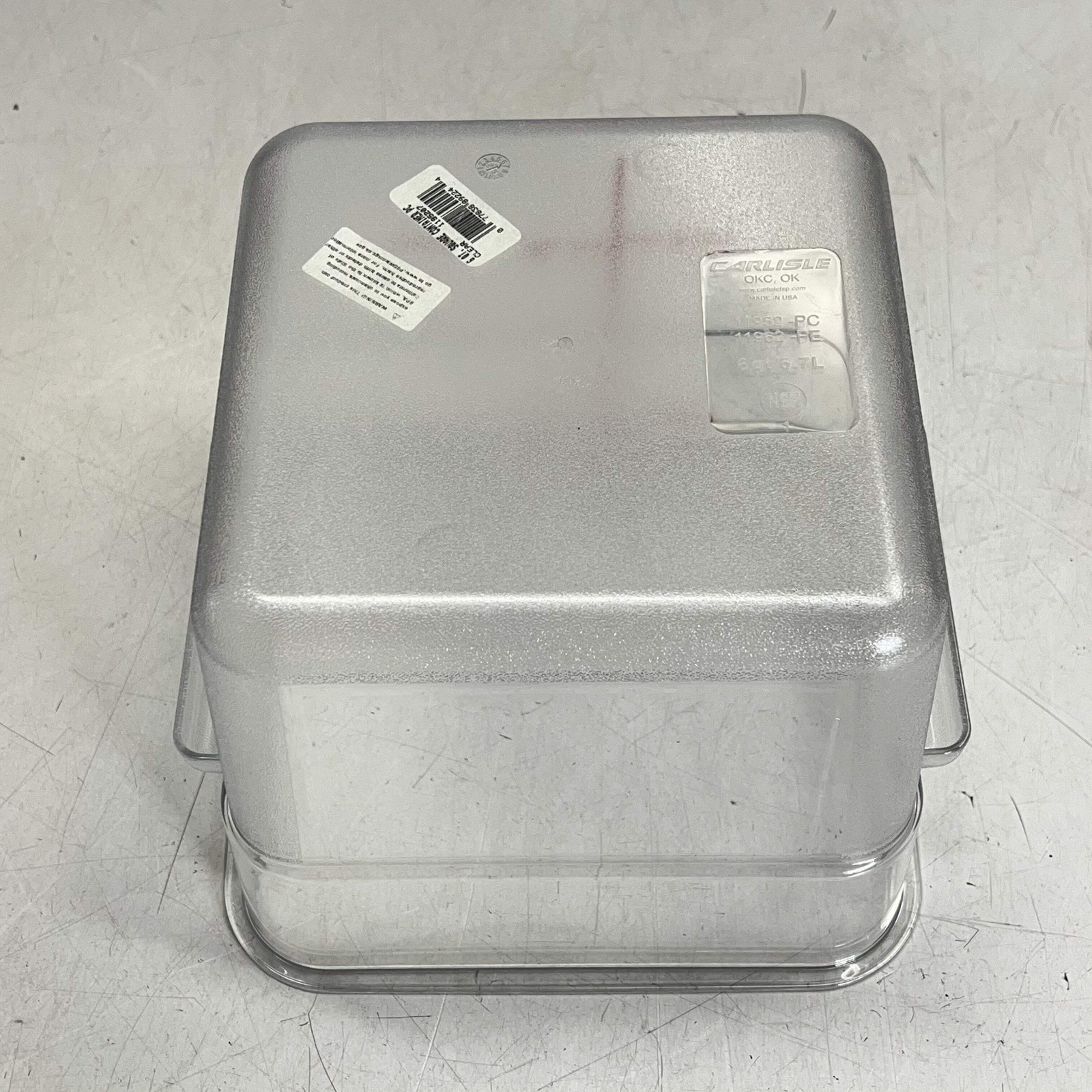 CARLISLE (SET OF 6) Squares Polycarbonate Food Storage Container 6 qt 1195207
