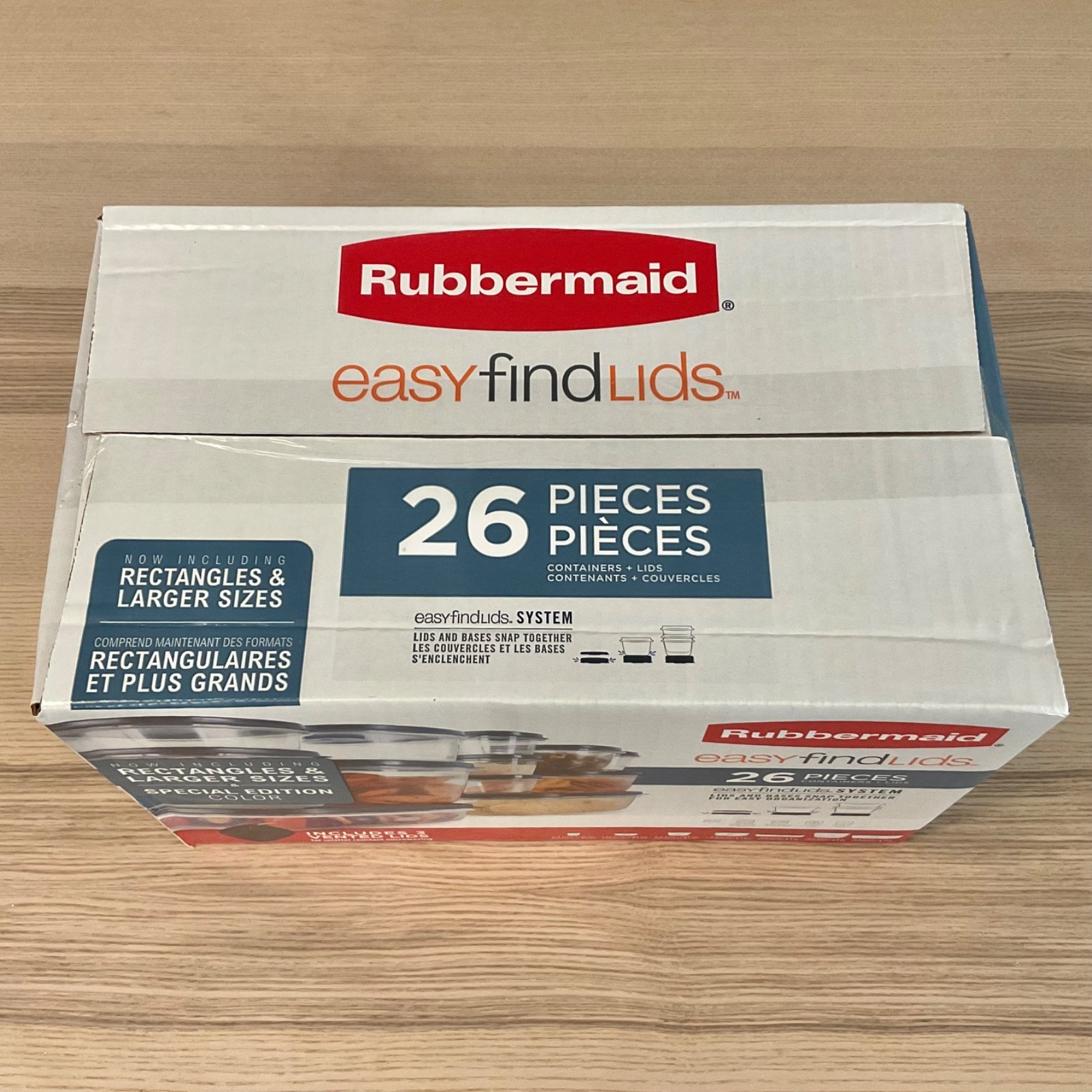 Rubbermaid Containers Easy Find Lids 26 Piece Food Storage Tubs Set Blue New