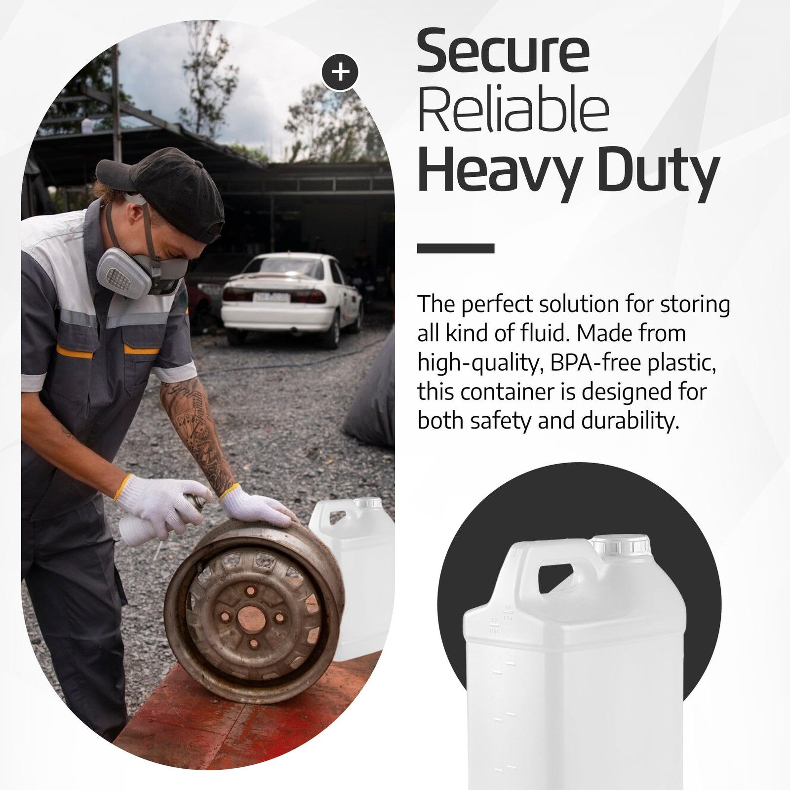 2.5 Gallon Heavy-Duty Water Jug – Automotive Oil Container & Liquid Storage