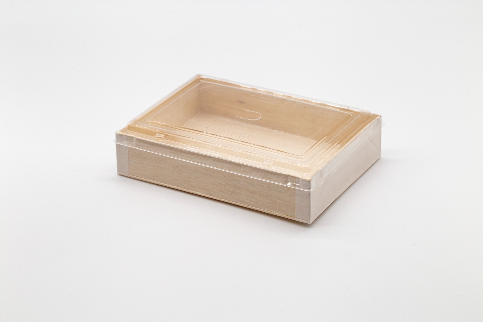 WBFD-120 Foldable Rectangular Wooden Container Togo Food Sushi Box With Lid
