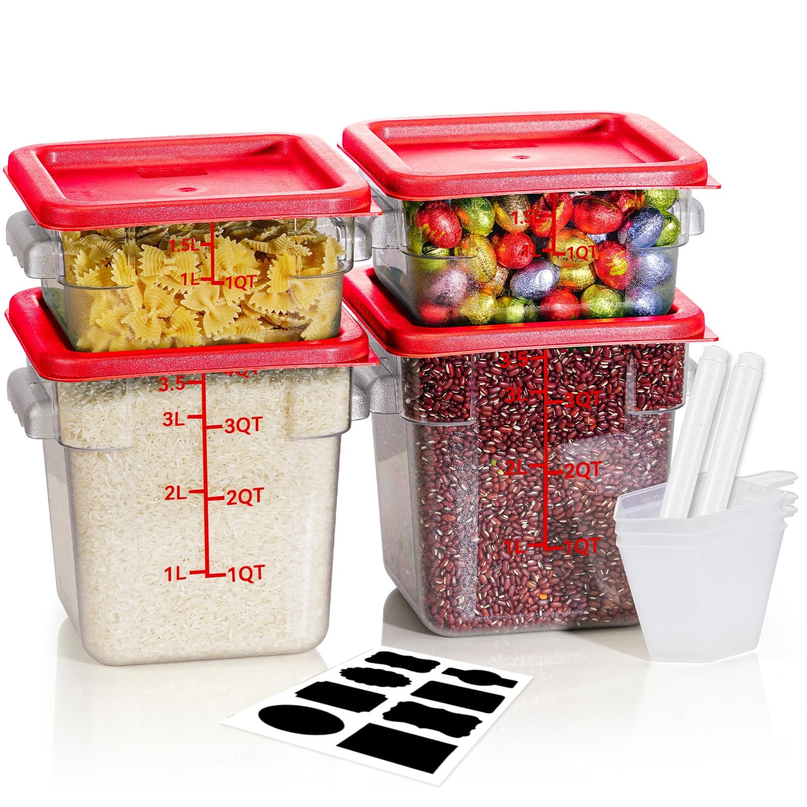 2QT&4QT NSF Food Storage Containers: 8 PCS[Food ] [Hot&Cold Resistant] Commer…
