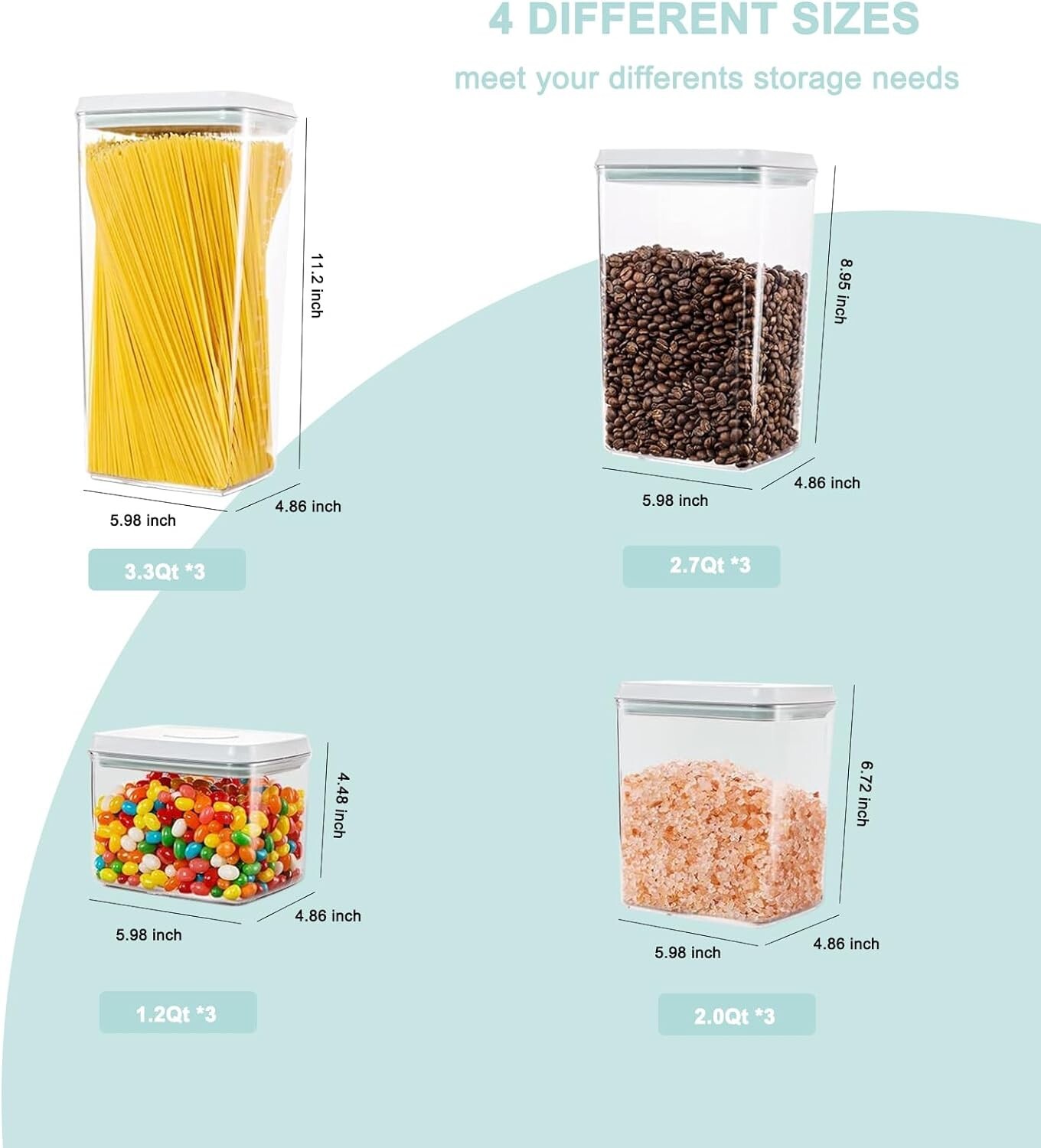 Airtight BPA-Free 12-Piece Stackable Food Storage Containers Set with Labels