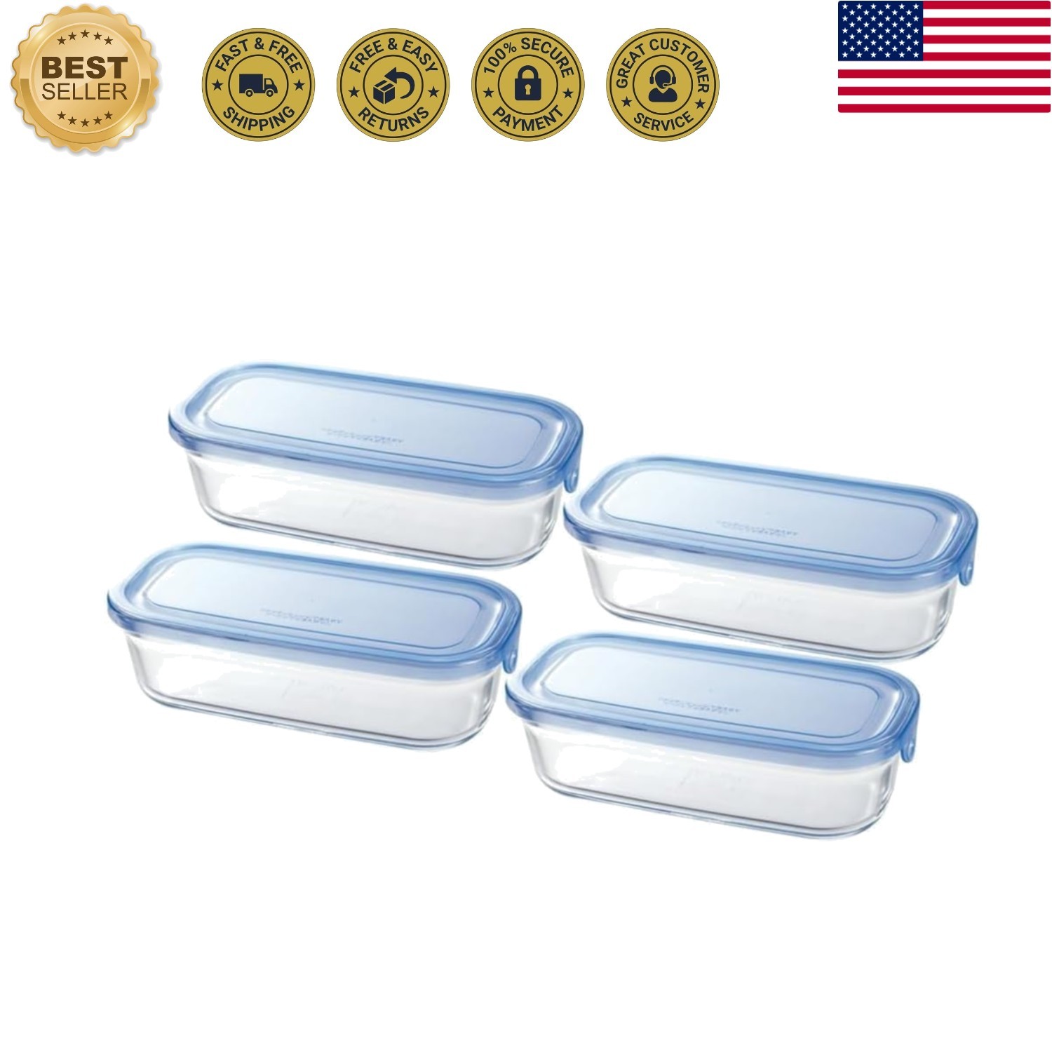 BLN Pack & Range Heat-Resistant Glass Storage Container, Butter Case, Aqua Bl…