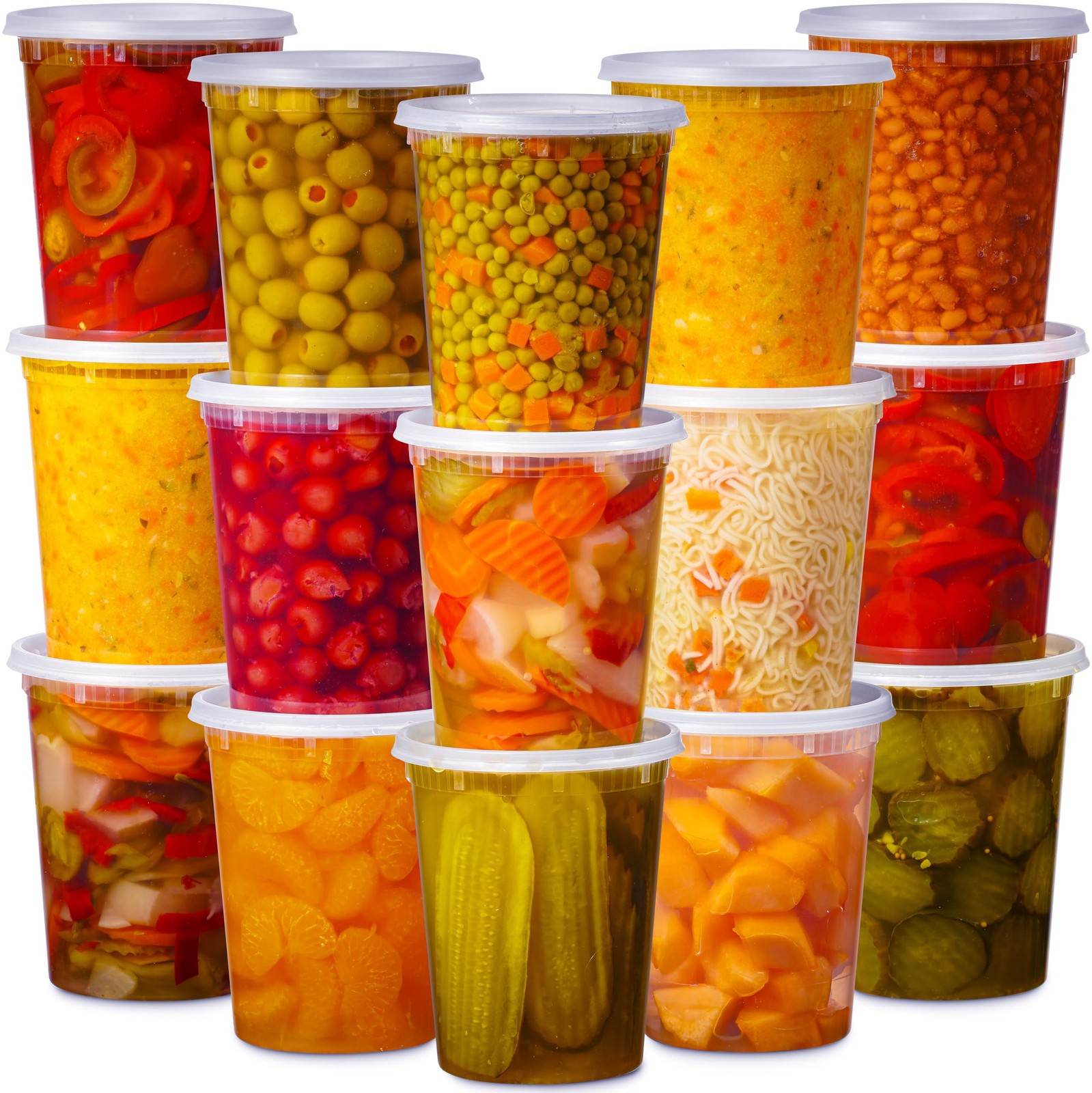 24 Pack -32 Oz Plastic Deli Containers with Lids – Food Storage Containers wi…