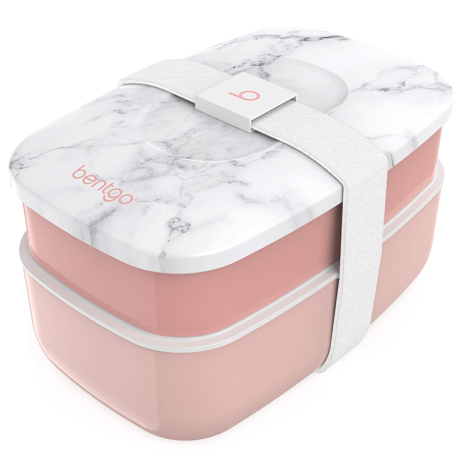 Bentgo Classic – Adult Bento Box, Stackable 7 inches x 4 inches, Blush Marble