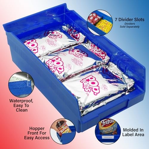 30130 Plastic Shelf Bins, Heavy Duty Storage Bins for Garage, Red Bin Box