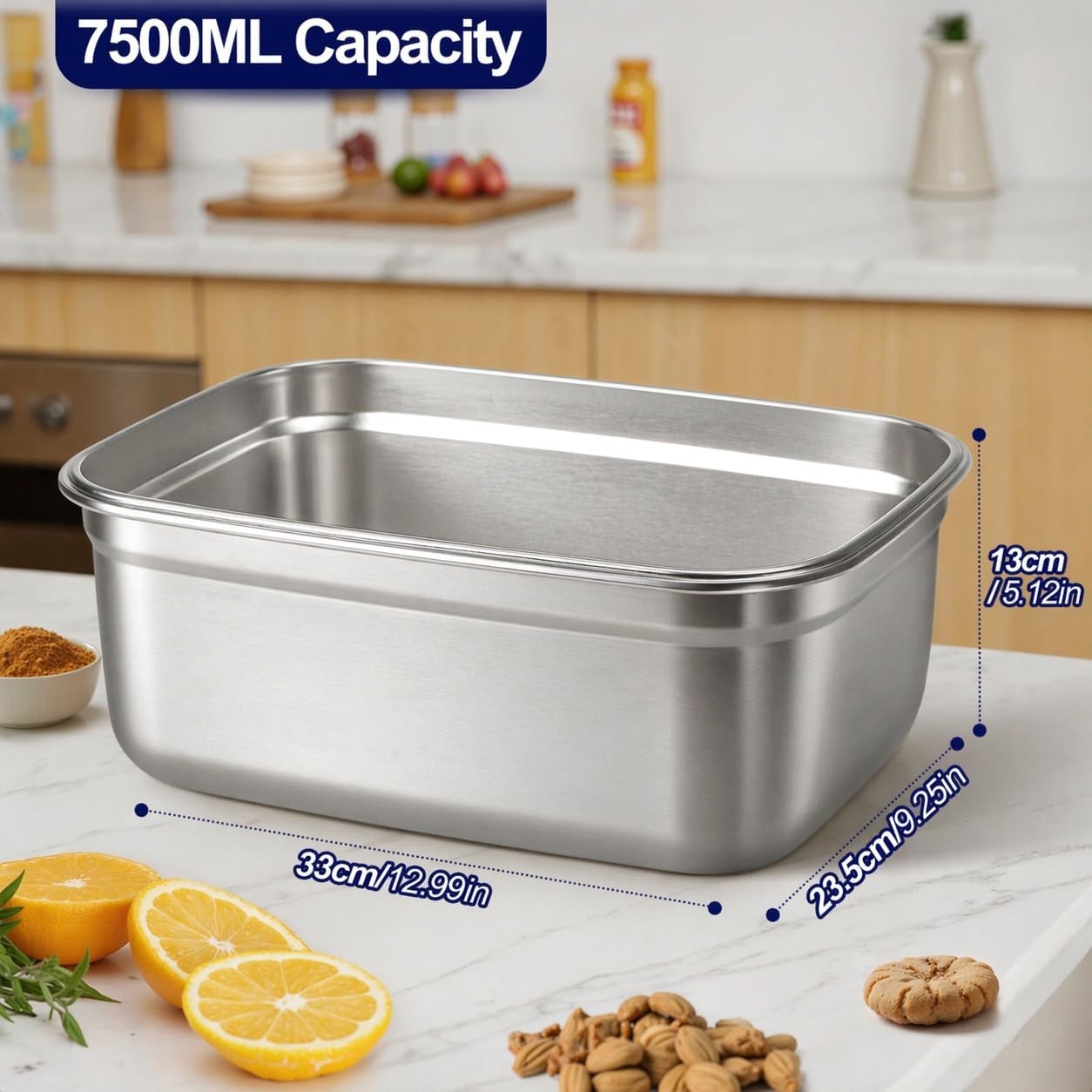 Large Stainless Steel Food Storage Containers 7500ML – Airtight Meal Prep & Baki