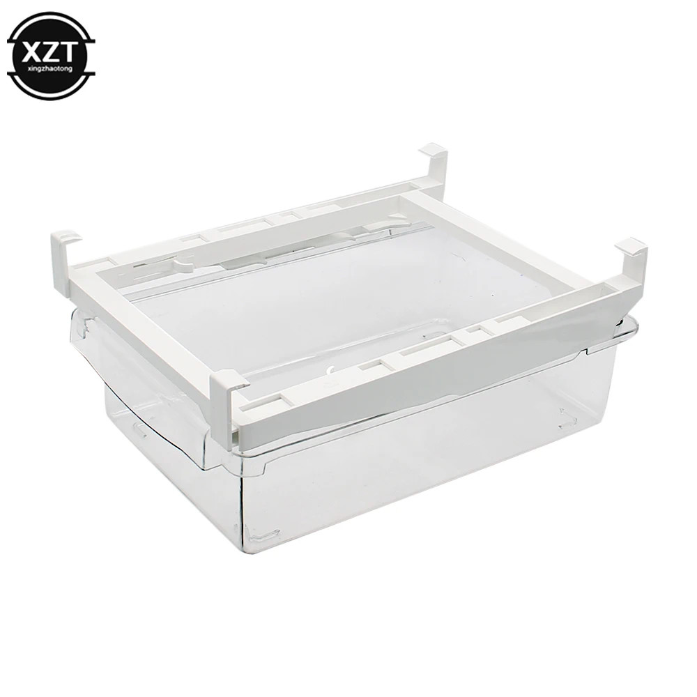 New Kitchen Fruit Food Storage Box Plastic Clear Fridge Organizer Slide under Sh