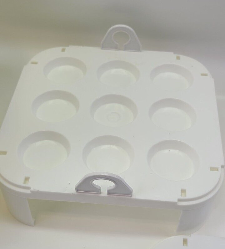 Portable Cupcake Holder Carrier Plastic W/ Handle Cake Cookie Brownie Holds 27