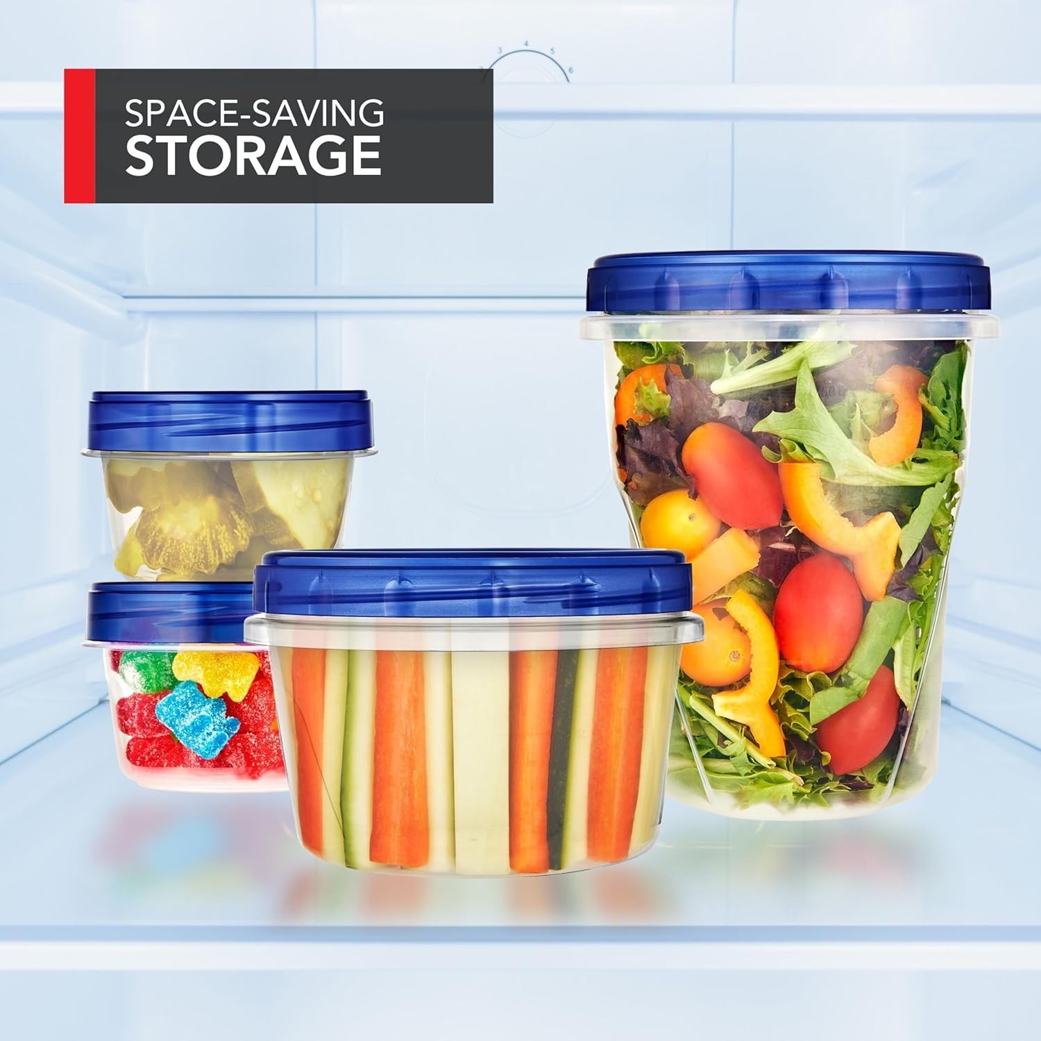 16Oz Plastic Containers with Twist Top Lids (10 Pack), 2 Cup Freezer Containers