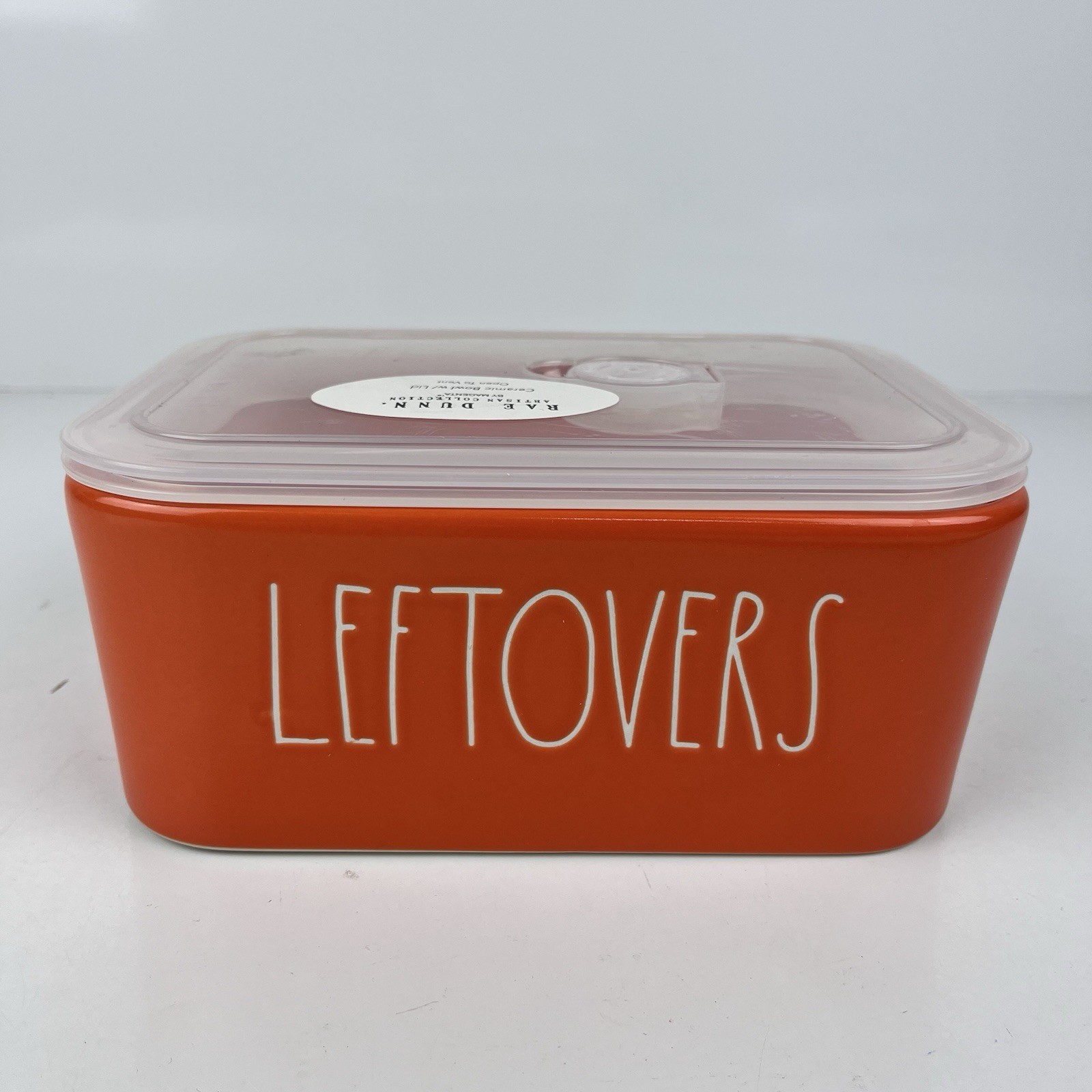 Rae Dunn Artisan Collection Thankful For Leftovers Dish Vented Lid 2 Sided