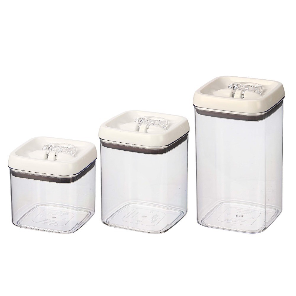 Canister Pack of 3, Flip-Tite Square Food Storage Container Set, Made for