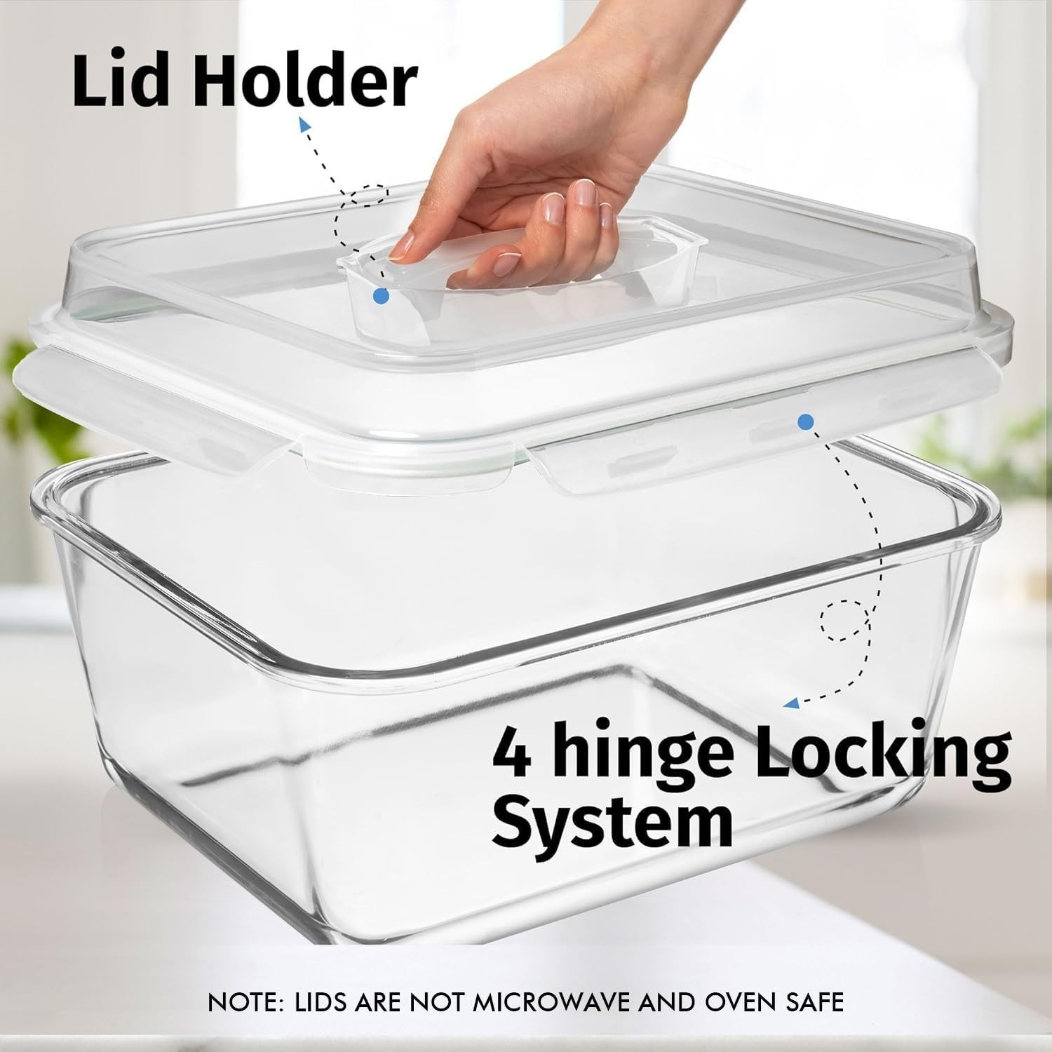 6500 ML / 220 oz / 28 Cup LARGE Glass Food Storage Container with Airtight Lo…