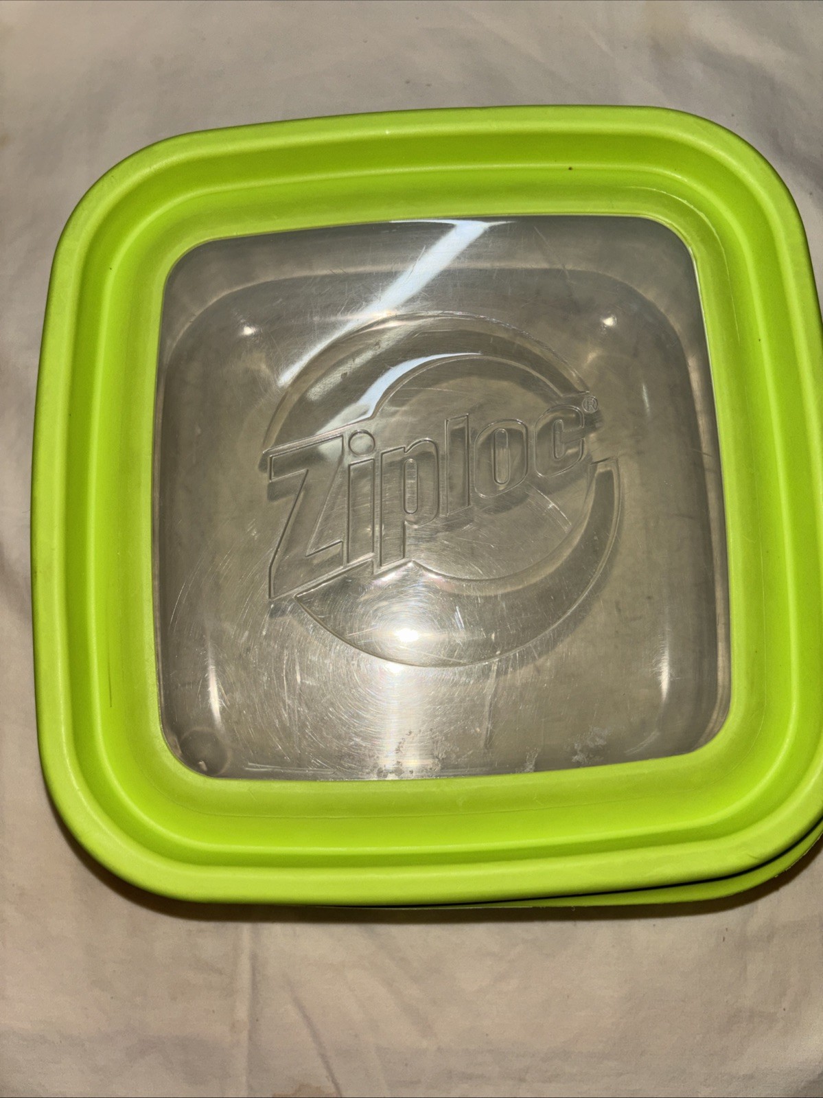 Ziploc VersaGlass Food Storage Container Square 64 oz Green Lid Italy