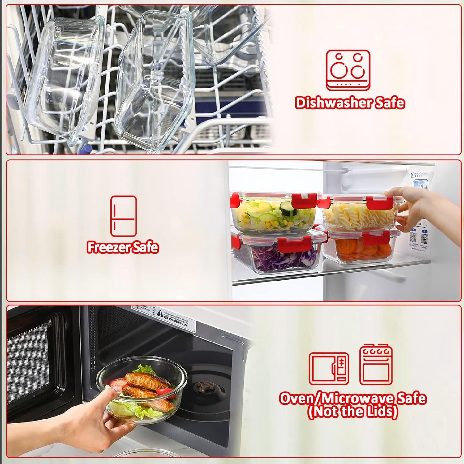 30 Pieces Glass Food Storage Containers with Upgraded Snap Locking Lids,Glass…