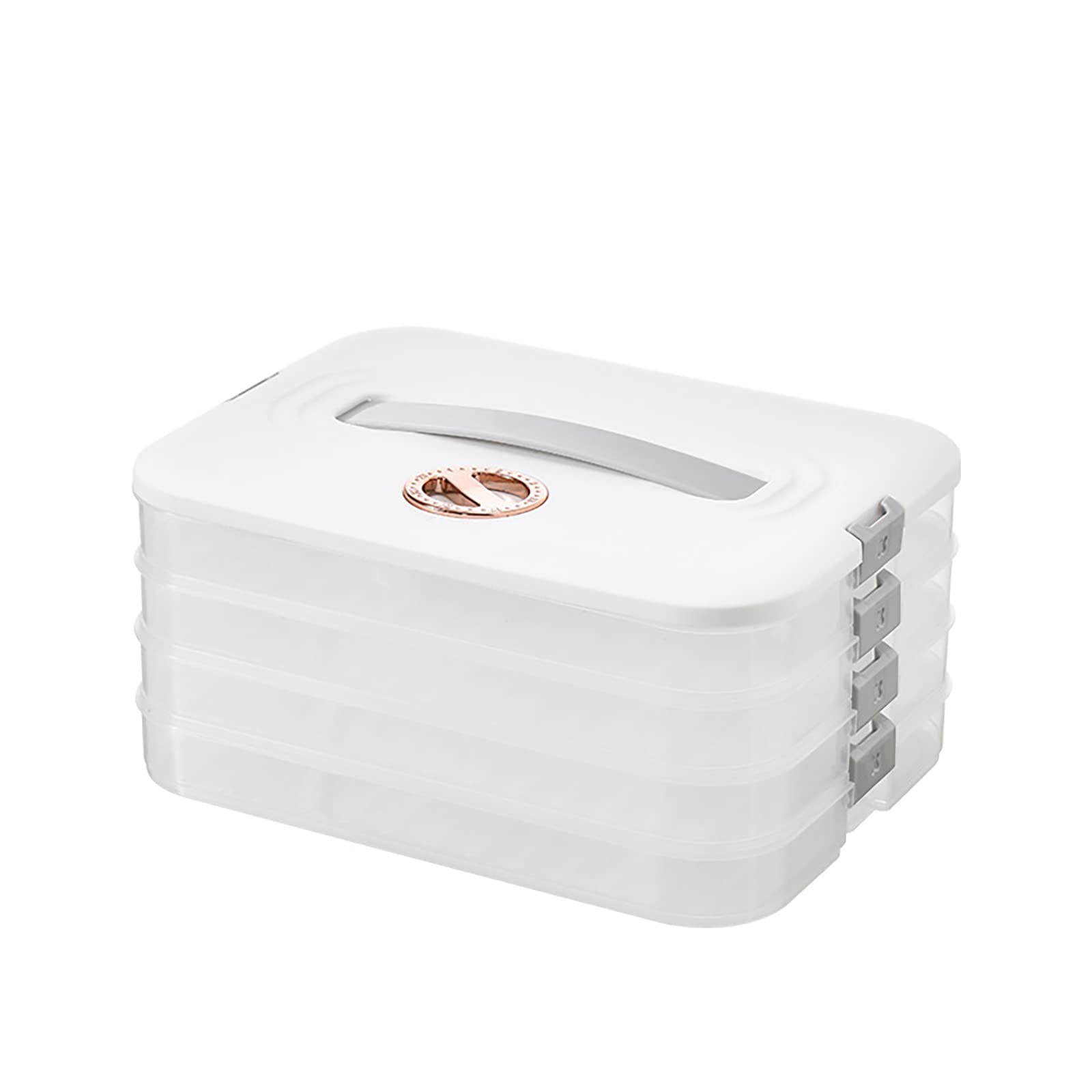 4-Layer Food Storage Containers with Lids Dumpling Storage Box,Good Sealing,S…