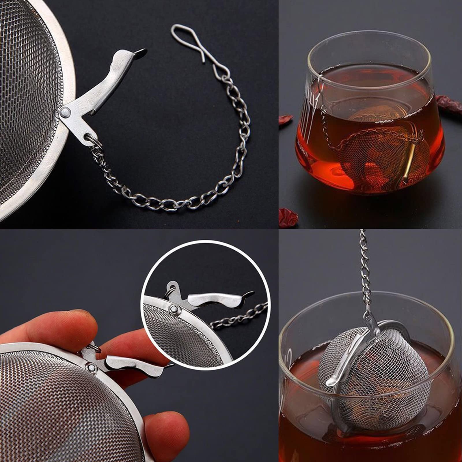 3PCS Premium Tea Infusers, Loose Leaf Tea, Upgraded 2.2 IN, Silver