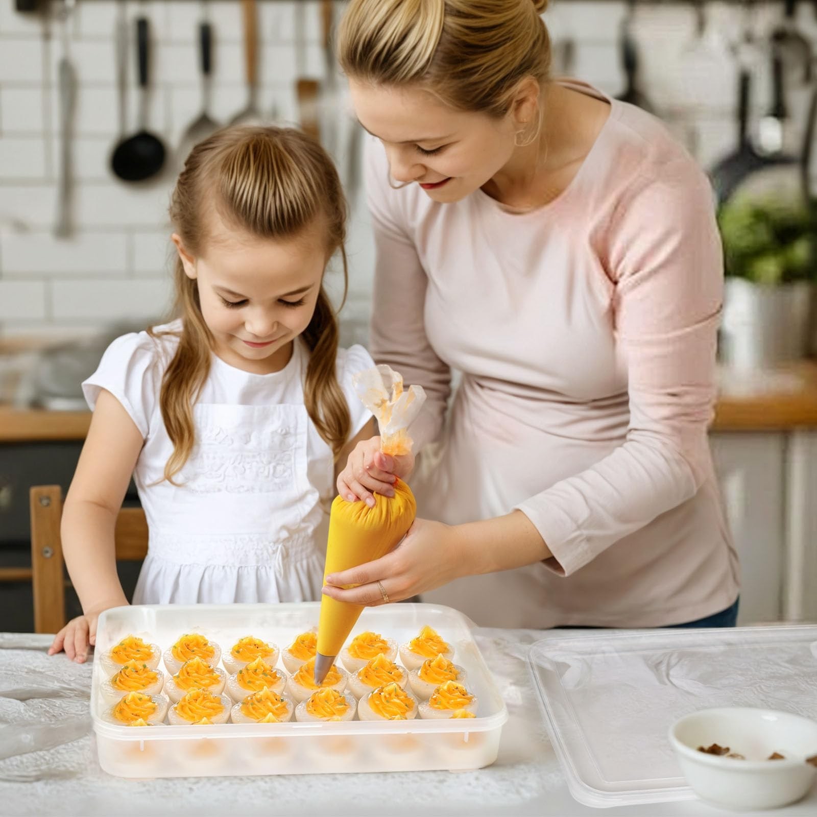Deviled Egg Containers with Lid, Deviled Egg Tray Holder Carrier with Lid for…