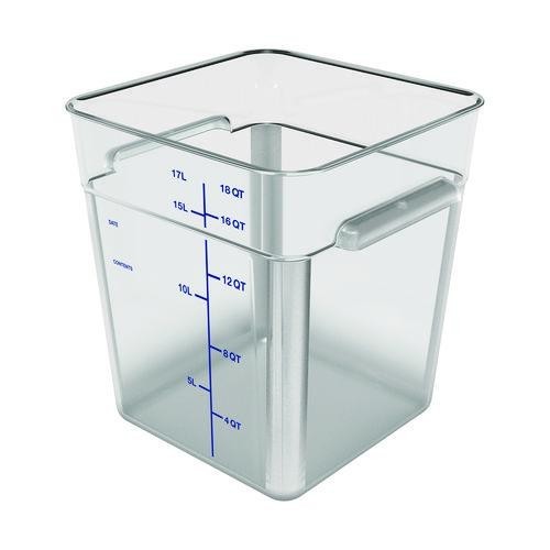 Squares Polycarbonate Food Storage Container, 6 qt, 8.75 x 8.75 x 7.31, Plastic