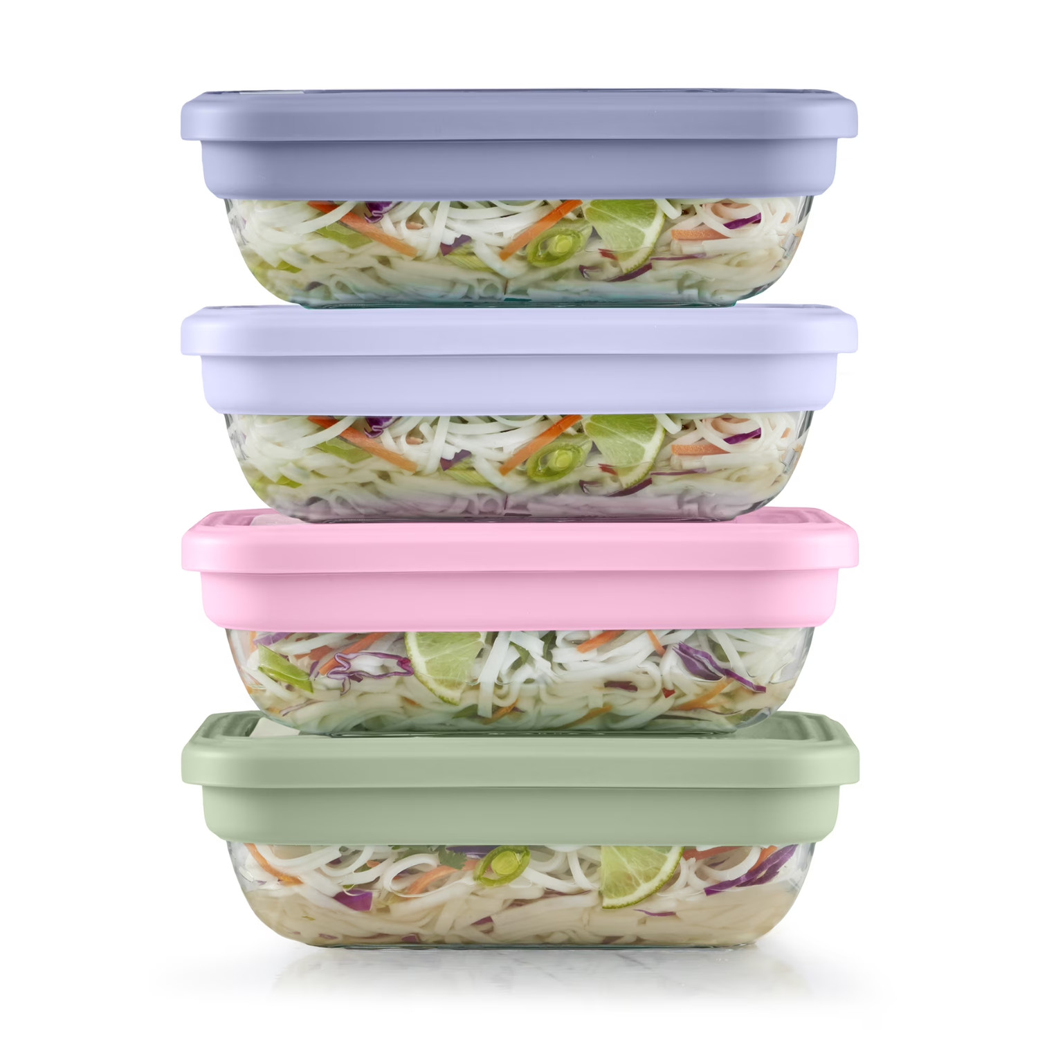 Ello Fresh Stack Glass Meal Prep Set 3.7 Cup 8 Piece Food Storage
