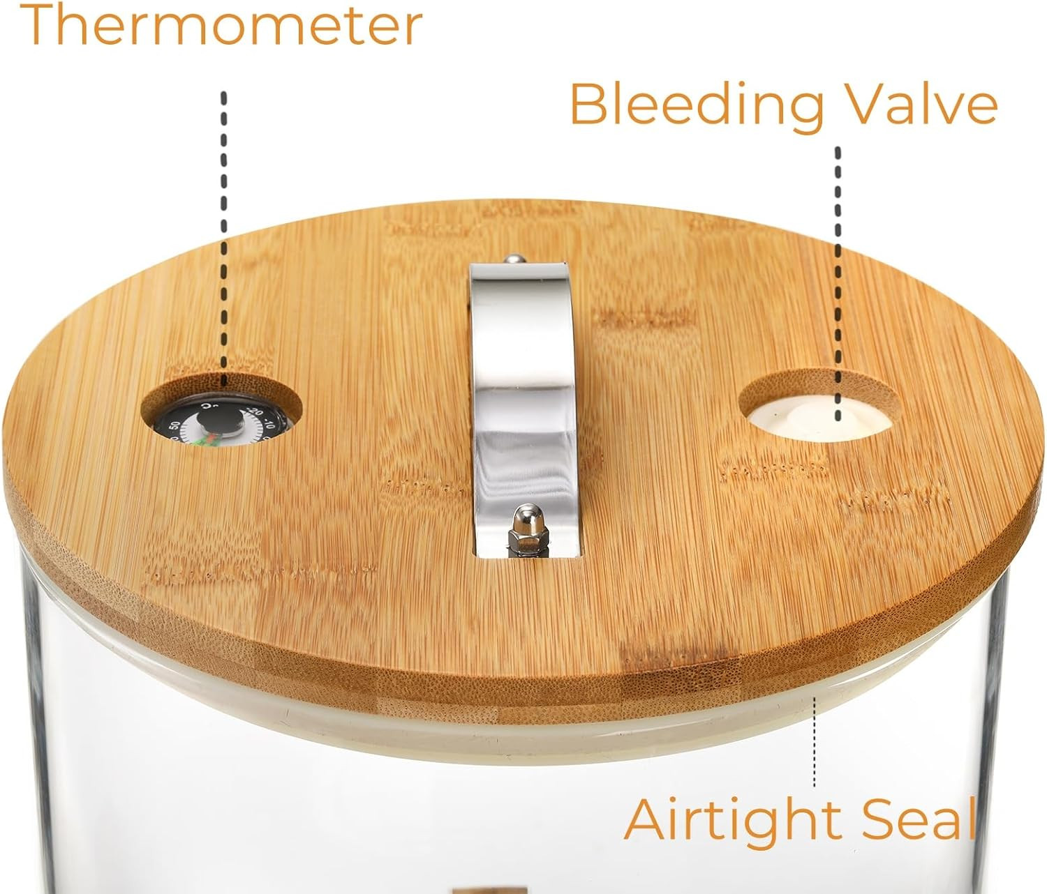 5L Glass Rice Dispenser with Bamboo Stand & Airtight Food Storage Bin
