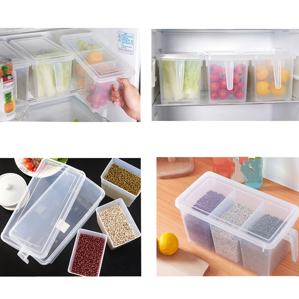 2Pack with 6 dividers, Set of 2 Organizers With Lid and 6 Removable Bins